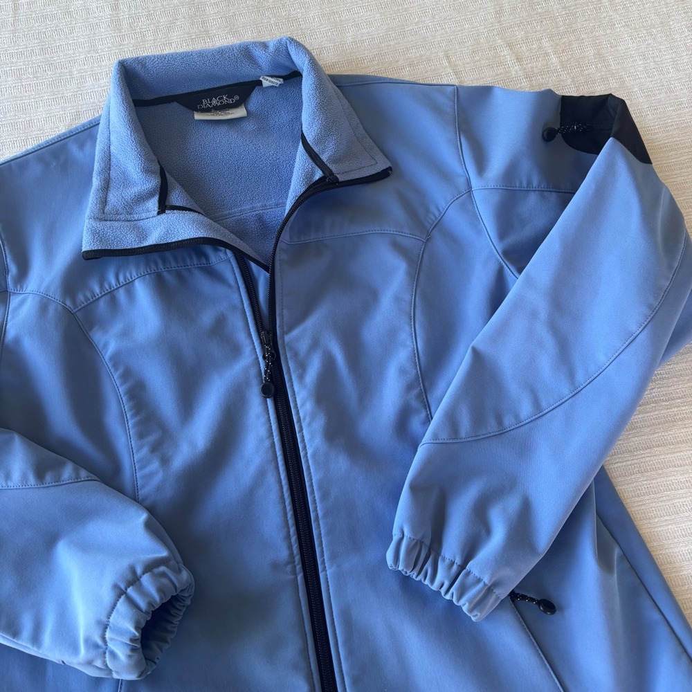 Black Diamond Womens‎ Softshell Fleece Lined Jacket Periwinkle Blue Large 187510
